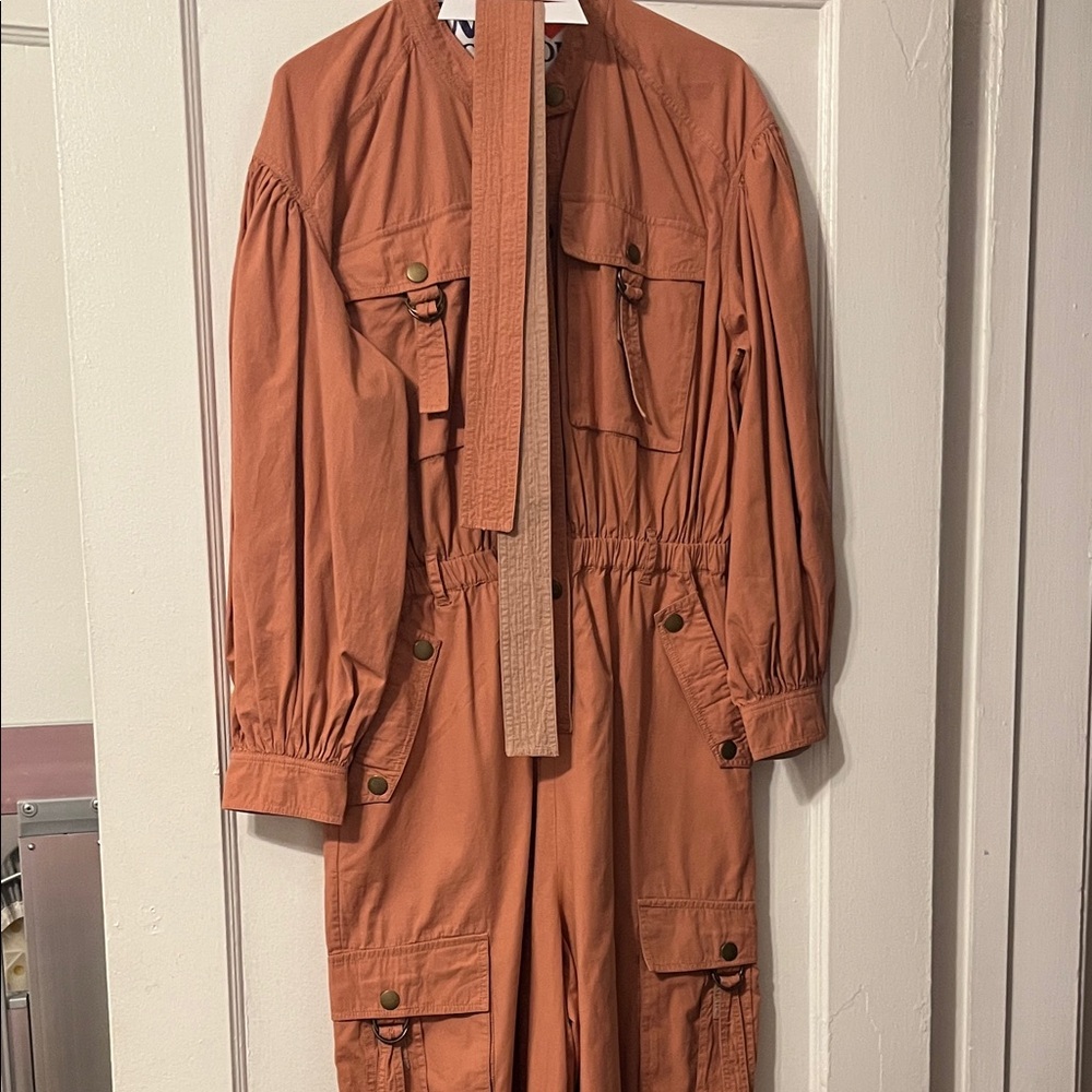 Chic Orange Utility Jumpsuit